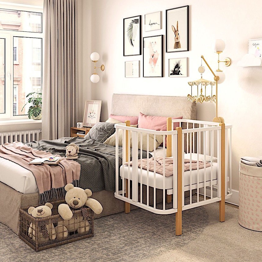 Приставная кроватка для новорожденных (20 фото) — обзор моделей